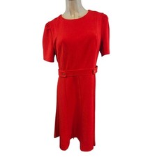 NWT London Times Size 12 Vibrant Red Dress Day to Night Tea Length