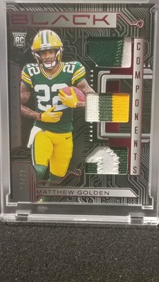 2025 Panini Black -(RC) Components Matthew Golden #RCO-MGN Ruby /25 Rookie GB 