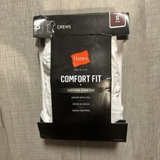 Hanes Premium Comfort Fit T-Shirt 3pk CREWNECK COTTON STRETCH Wicks White