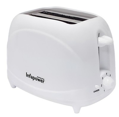 Infapower 2 Scheiben Toaster Cool Touch Auto Popup mit breiten Schlitzen 7 Bräunungsstufen