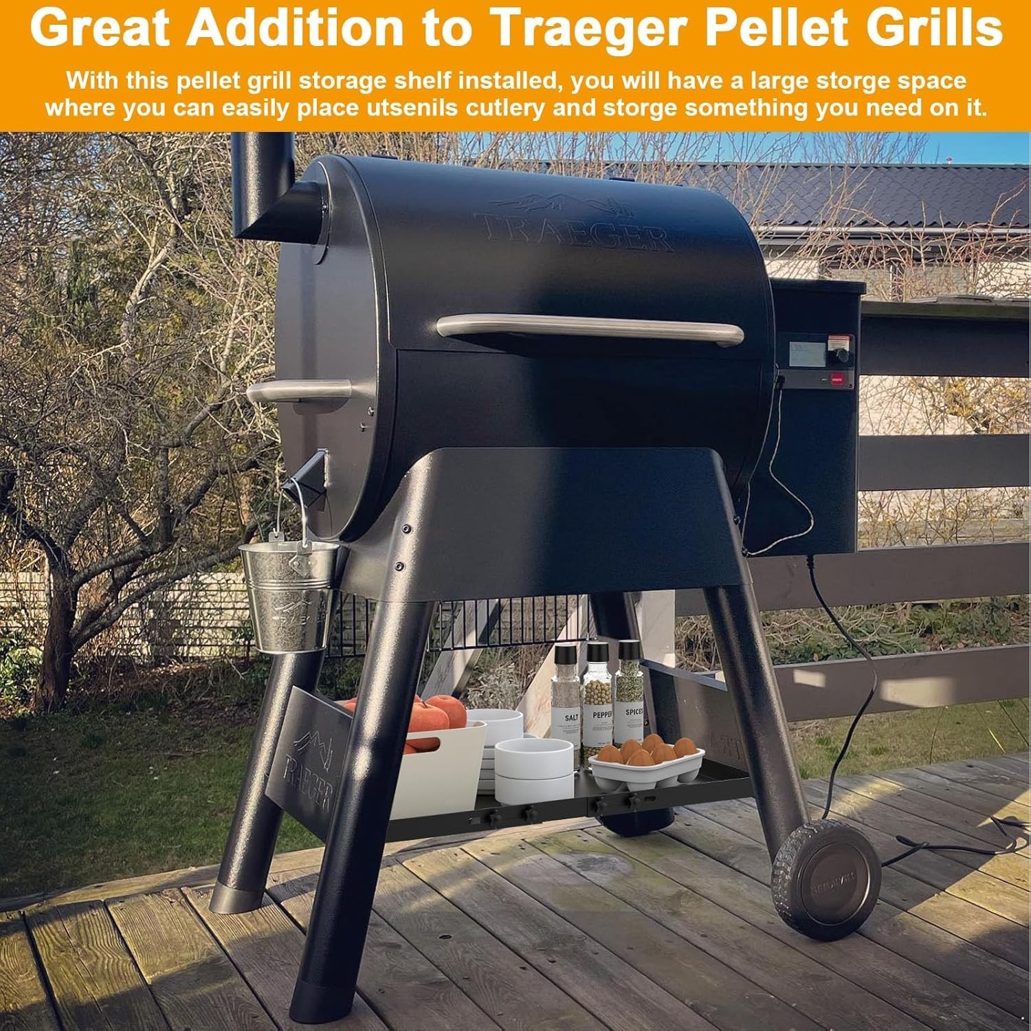 Bottom Grill Shelf for Traeger Pro 22 and 575 Series Pellet grills 26-30"
