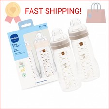 MAM 11oz Natural Flow Active Anti-Colic Baby Bottle, 4 Mths, 2 Pack
