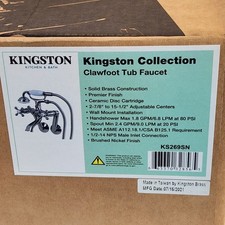 Kingston Brass KS269 Kingston Wall Mounted Clawfoot Tub Faucet Brushed Nickel ..