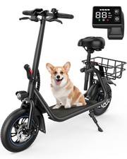 C1 Folding Electric Scooter with Seat Basket 450W up to 22 Miles Range Commuting