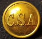 CIVIL WAR CONFEDERATE ARMY GENERAL SERVICE "C S A" BUTTON ALBERT # CS-81-B COAT