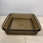 Vintage Pyrex Corning Baking Casserole Dish #222 Brown Amber Glass 21x21x5cm