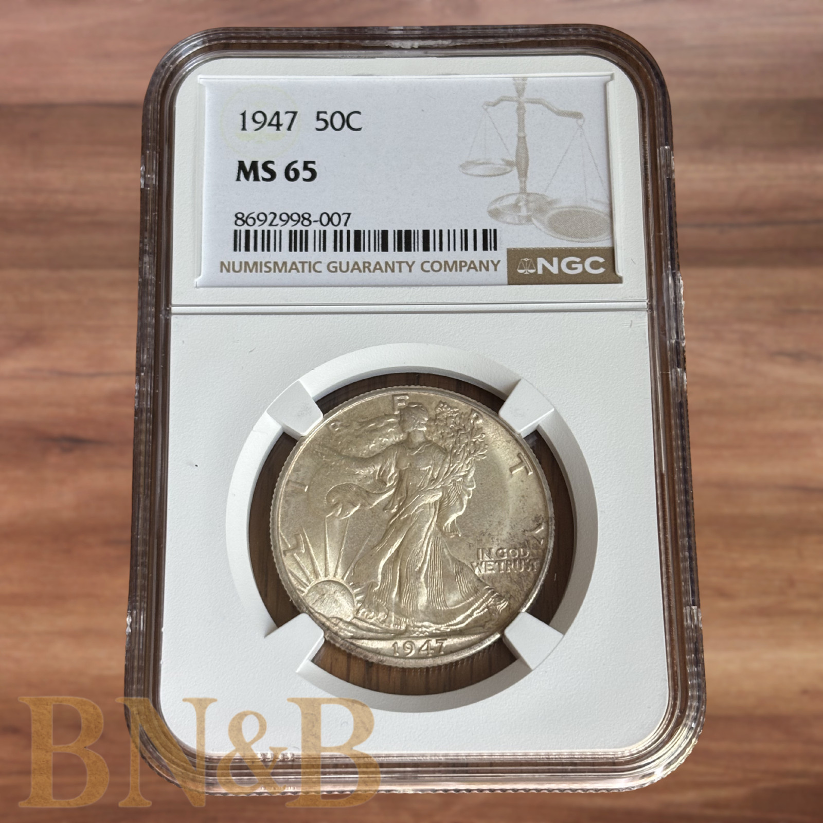 1947 Walking Liberty Half Dollar NGC MS65 Original LUSTER