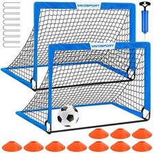 Kids Soccer Goals for Backyard Set - 2 of 4' x 3' Portable Soccer Goal Training