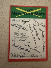 1974 Topps Team Checklists New York Mets on Back Signed Autographed Felix Millan