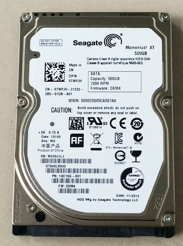 For Seagate ST500LX003 500GB Hybrid SSHD 2.5" 32 MB SSD 8GB SATA 6Gb/s 7200 RPM - Image 2 of 3