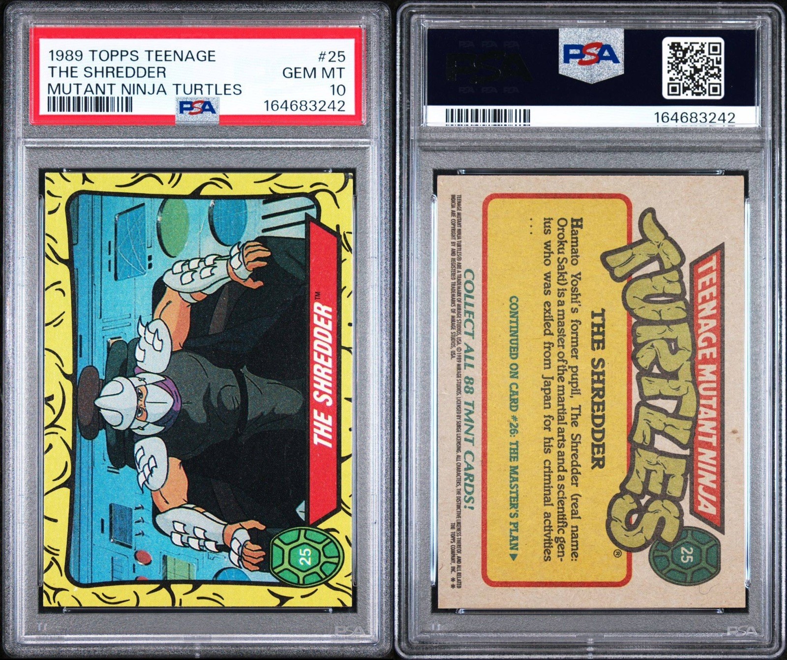 1989 Topps Teenage Mutant Ninja Turtles - #25 Shredder - PSA 10 - Rookie RC!