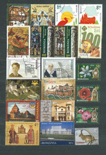 1 ) ROMANIA 2007/13 : ALBUM PAGE WITH RECENT COMMEMORATIVE STAMPS USED-THEMATIC