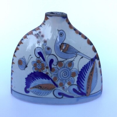 Ken Edwards El Palomar Mexican Tonala Pottery Pillow Shoulder Vase