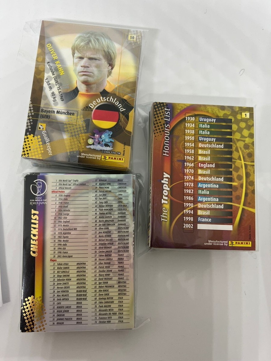 PANINI KOREA JAPAN 2002 TRADING CARD COMPLETE SET 140 CARDS Zidane