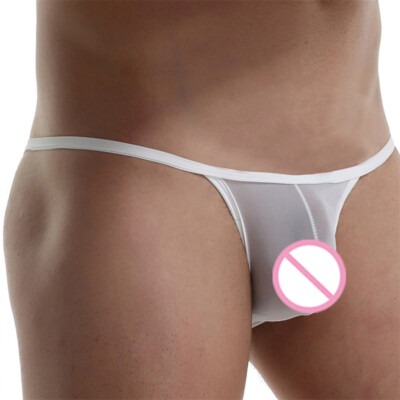 Men Sexy G string Tanga Briefs Underwear Low Rise Panties Underpants Translucent