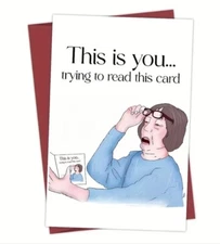 Funny Glasses Card For MOM "THIS IS YOU"- Blank, Envelope - Mothers Day Birthday