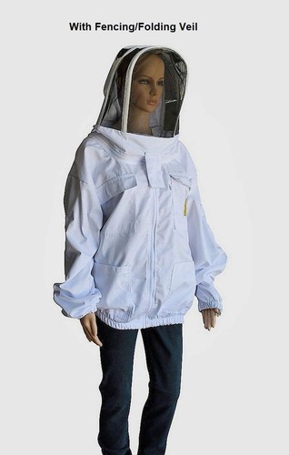 OZ APIARIST Heavy Duty Poly Cotton Beekeeping Jacket Fencing/Round Bee Hat veil - Picture 2 of 5