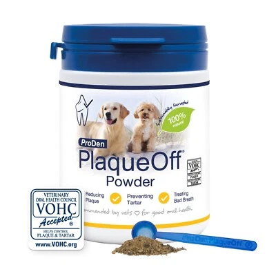 ProDen PlaqueOff Powder Dogs & Cats - Removes Plaque Tartar & Bad Breath - 180g