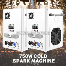 Set of 2 Cold Spark Machine 750W Firework Stage Effect Remote DMX Wedding Disco