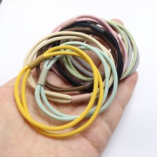30 pcs Mixed Color 2-Layered Elastic Hair Bands Hair Ties Rubber Rope Women's