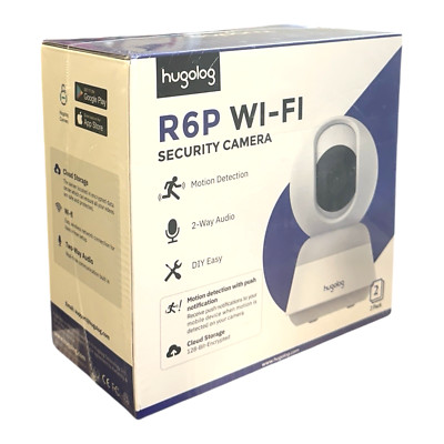 Hugolog R6k Wi-Fi 5MP Indoor Security Camera white 2 Pack NEW Sealed Box