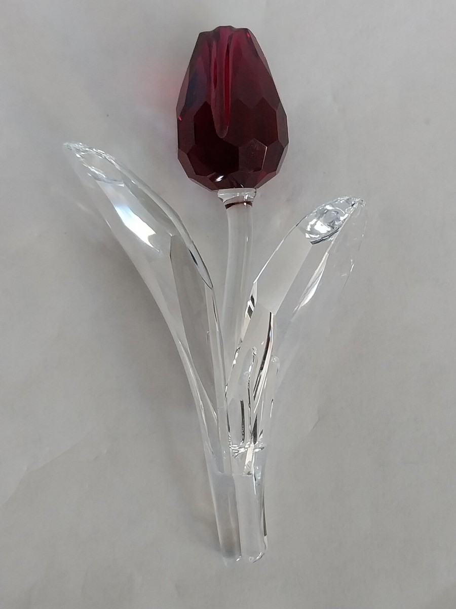 Swarovski Crystal SCS Flower Ruby Red Tulip Faceted Bud Swarovski Crystal SCS Flower Ruby Red Tulip Faceted Bud