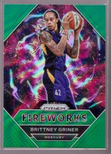 BRITTNEY GRINER 2021 Panini Prizm WNBA Green Prizm 10 FIREWORKS Insert MERCURY