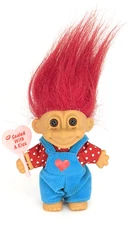 VALENTINE Gift Sealed with a Kiss 5" Russ Troll Doll Vintage Collectible