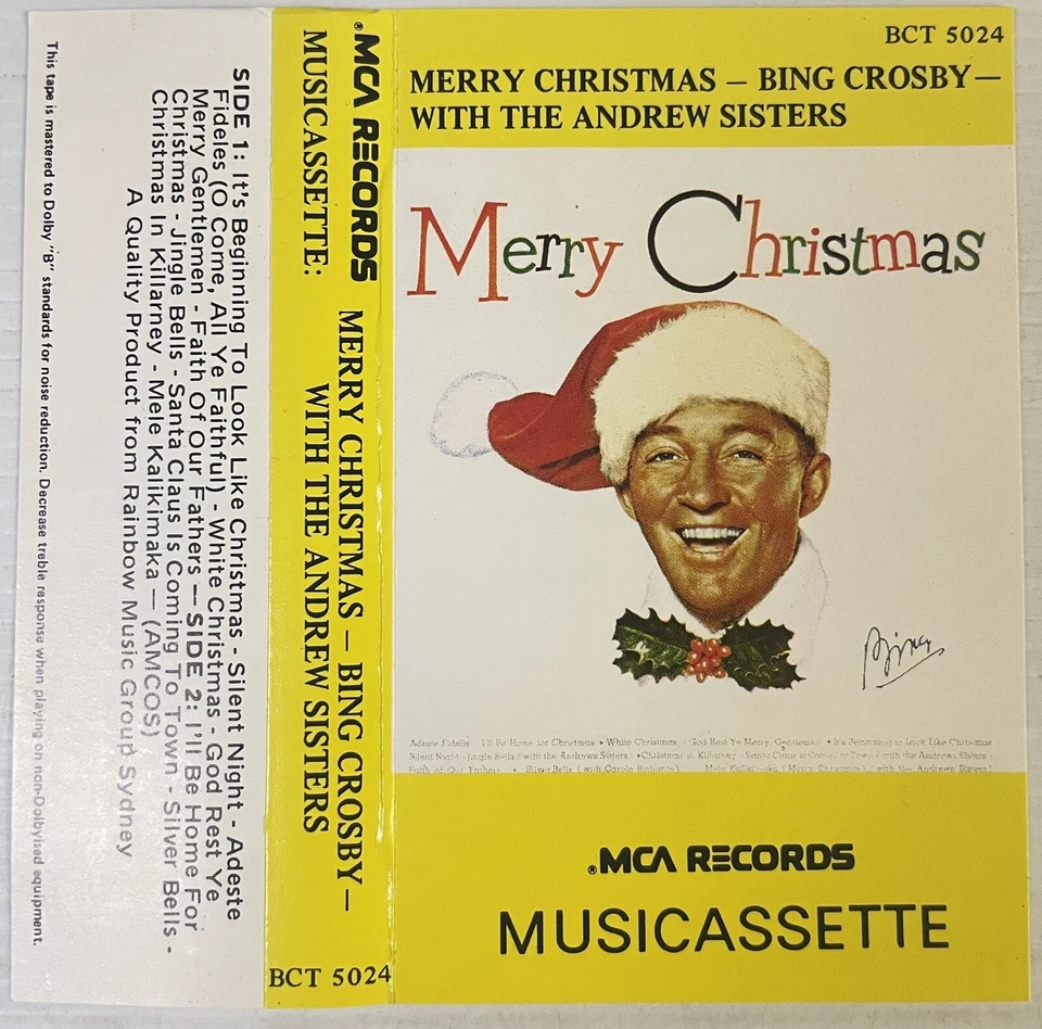 Bing Crosby Andrews Sisters Merry Christmas Music Cassette Tape BCT5024 MCA 1987 - Image 4 of 4