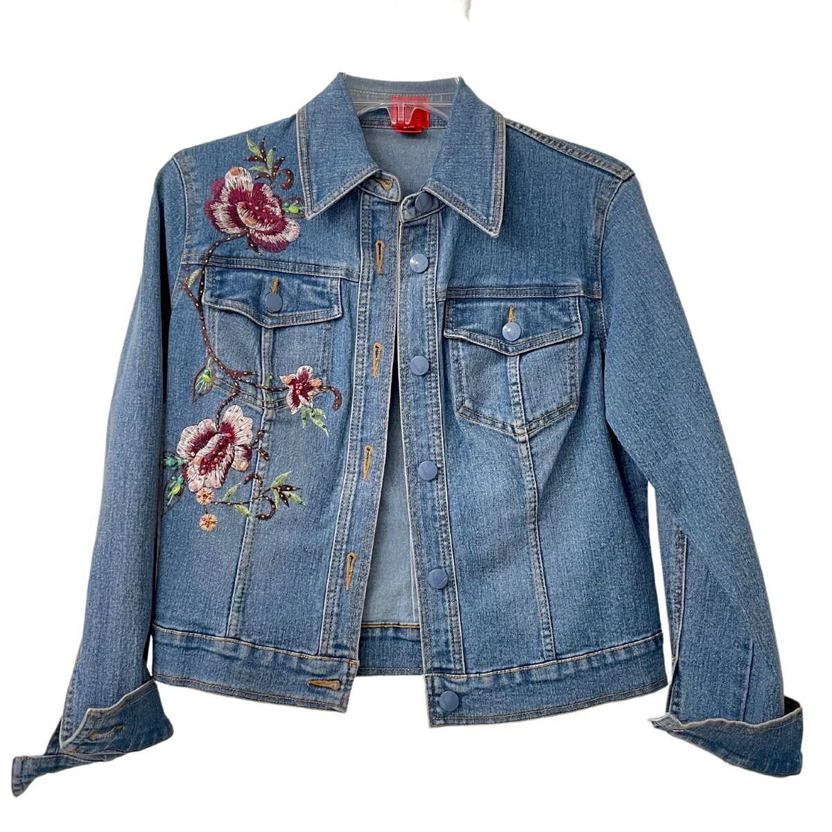 Love Design Ladies' Casual Denim Jacket - Great Gift - Flower Print Item -  Light Washed, S at  Women's Coats Shop