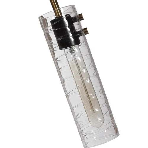 Uttermost Telesto 8-Light Steel and Glass Linear Pendant in Black/Brass - Picture 8 of 8