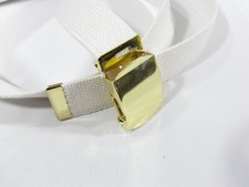 New US Military White w/Brass Roller Buckle  Tip Uniform Canvas Belt 2F2