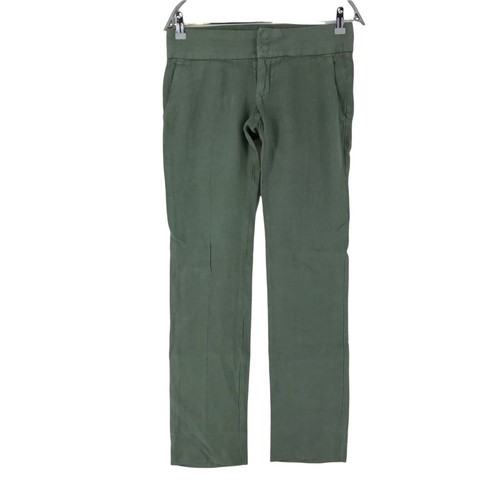 Green Regular Fit Linen Trousers Size 