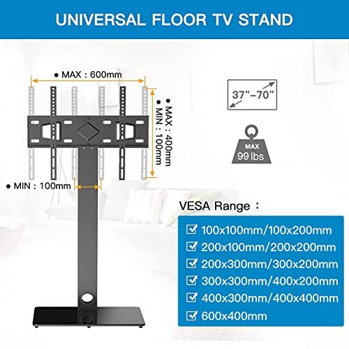 Perlesmith Universal Floor TV Stand/base With Swivel Mount for Most 32