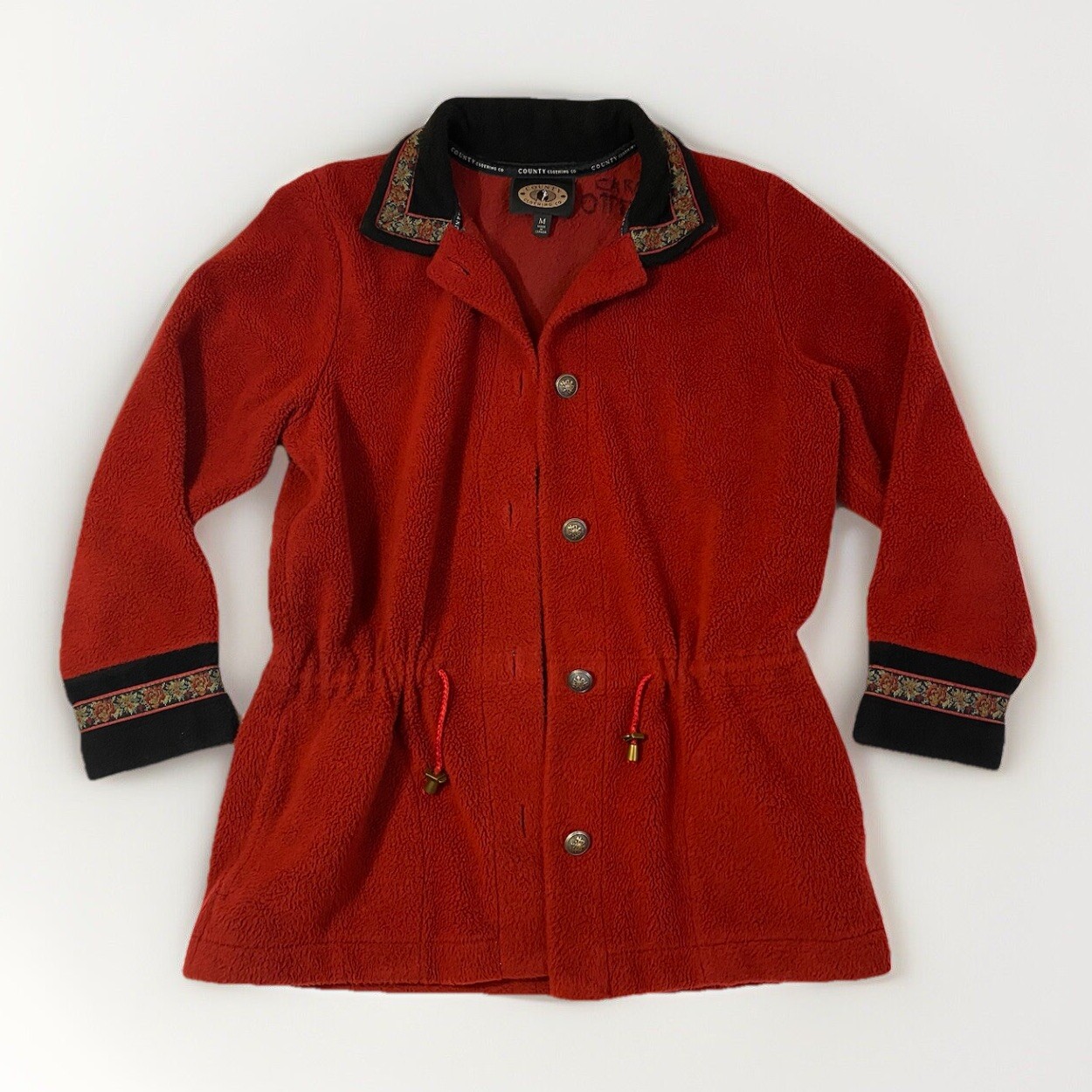 Vintage County Clothing Co Womens Red Long Jacket Made in Canada Medium