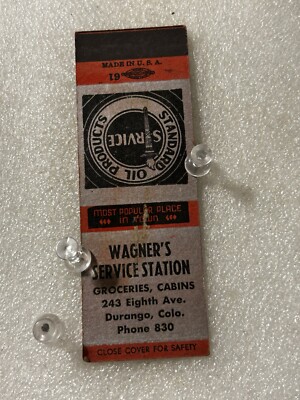 1940 s? Wagners Device Station Durango Colorado Vintage Matchbook Standard Oil