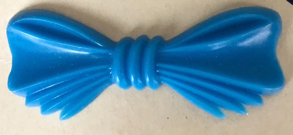 Pony Tail Barrette on Store Display Card Vintage Original 1950's GOODY BLUE Bow - Image 4 of 4