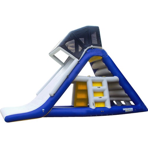 Trampolín de agua flotante inflable parque triángulo tobogán acuático para adultos niños - Imagen 7 de 11