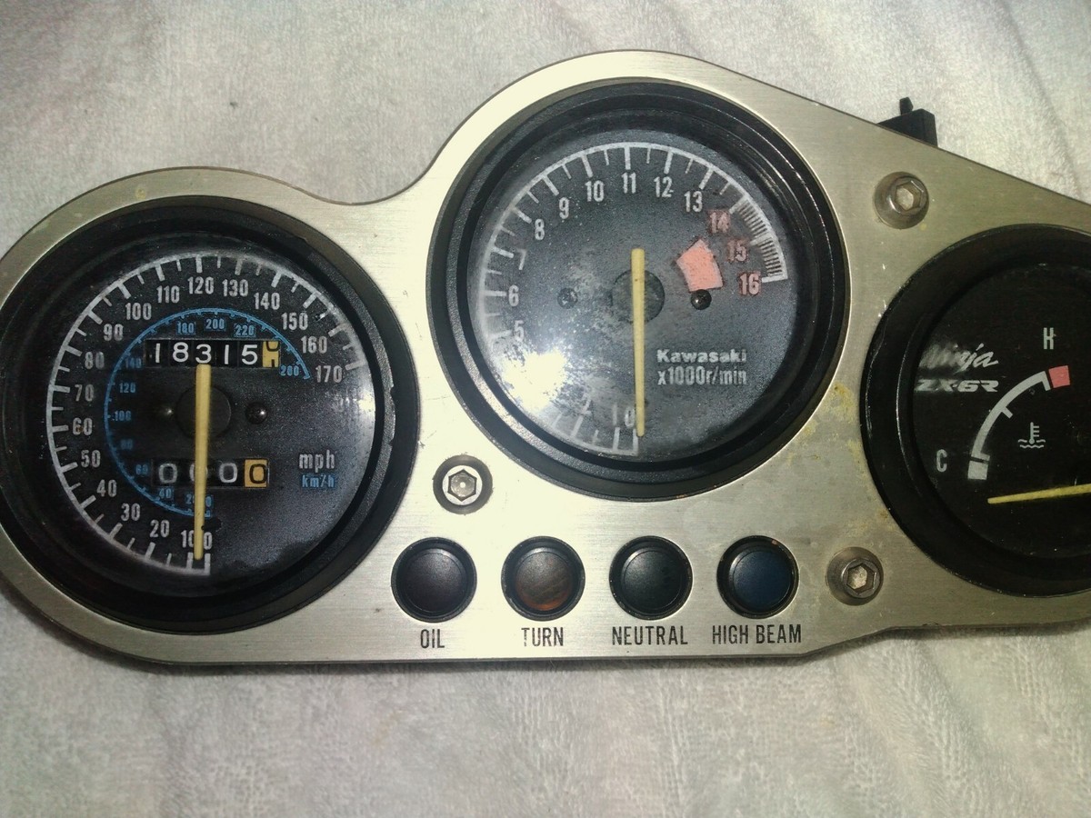 メジャーです Kawasaki 600 ZX NINJA ZX6R dash Used Speedometer Tachometer Gauges