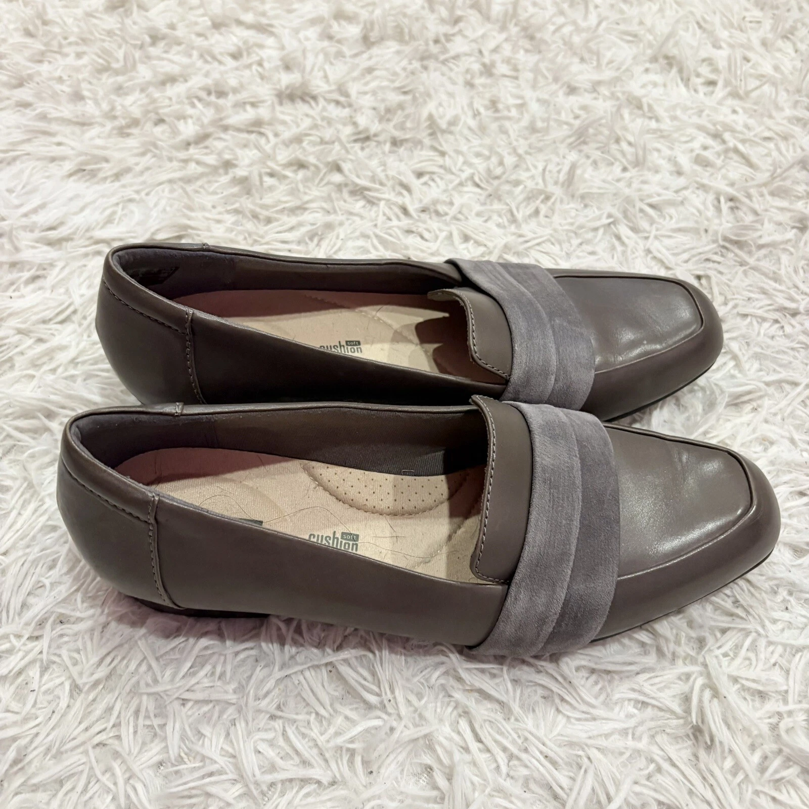 Mocassini slip on Clarks Collection in pelle Juliet Rose grigio taglia 9 5