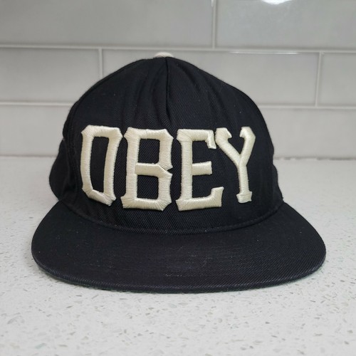 Obey Snapback Hat Black And White | eBay