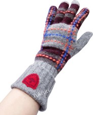 Vivienne Westwood Men JP Gloves Wool Blend Knit Dots Check Orb Patch 28cm NWT
