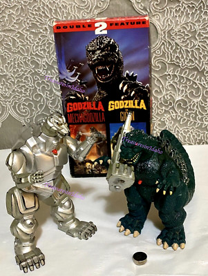 Godzilla plus Mecha-Godzilla Figures Toho/ Trendmasters1994 & Dbl feature VHS