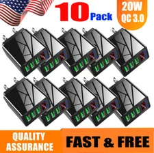 10 x Black 3 Port USB 3.0 Wall Charger USB Fast Quick Charge Power Adapter Plug