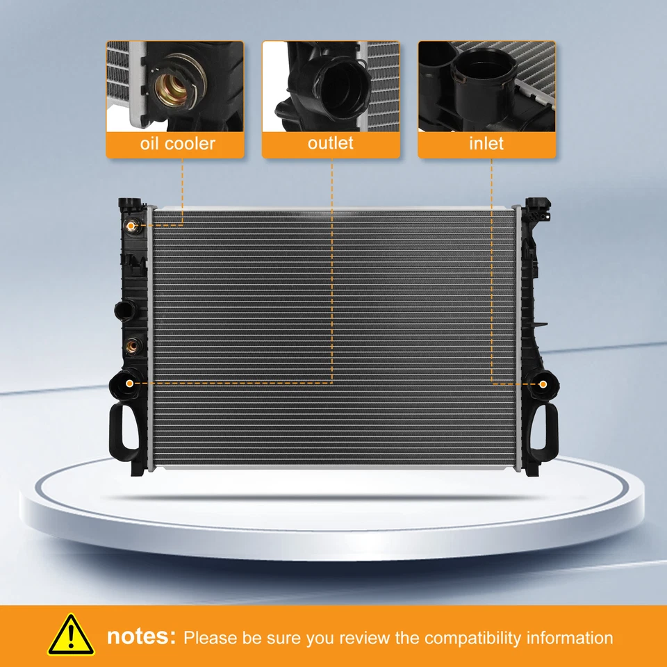 Radiador plateado para Mercedes-Benz E350 2006-2009 4 puertas 3,5 L V6 flujo cruzado Foto 2 de 4