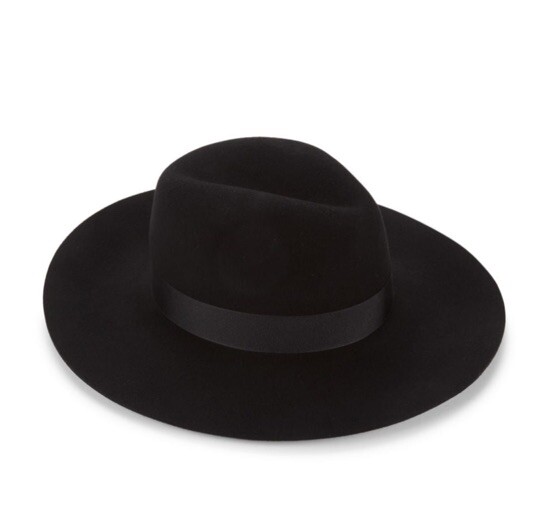 SAKS 5th Ave Black Wool Fedora Hat Ribbon Band O/S NWOT $99 