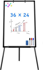 Magnetic Portable Dry Erase Easel Board - Adjustable Tripod Whiteboard 36x24