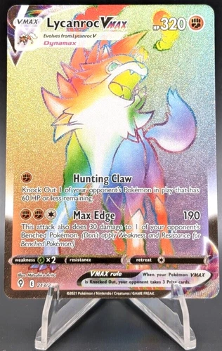 Pokemon Lycanroc VMAX Secret Rare 213/203 Swsh07: Evolving Skies Holo NM