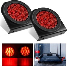 Nilight 4 Inch Round Red Tail Lights W Mount Bracket Pair