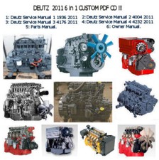 Deutz 2011 Engine Service Parts Owners Manual...